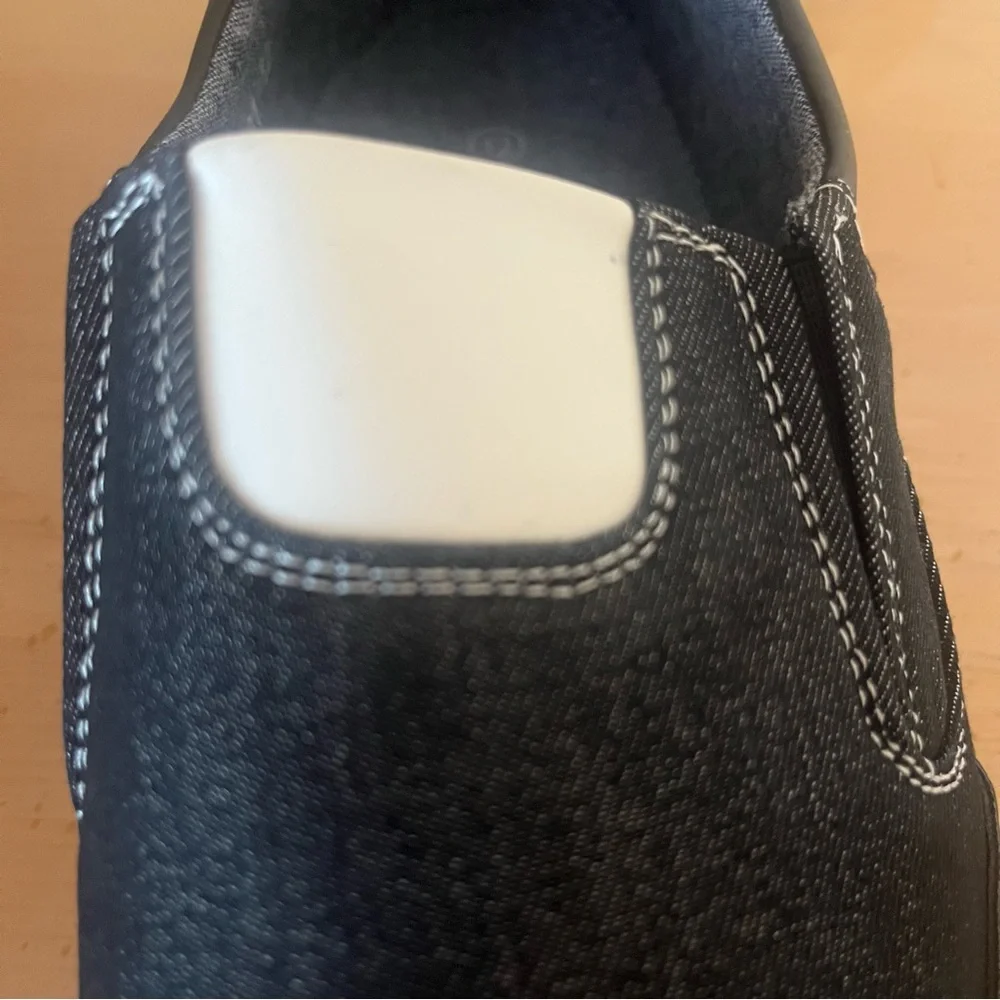 Marco‎ Vitale Men's Slip-On Denim Leather Sneakers | Size 12 | Black
